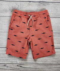 Printed Functional-Drawstring Twill Shorts