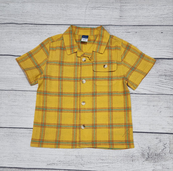 Plaid Linen-Blend Camp Shirt