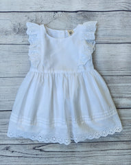 Embroidered Ruffle Dress