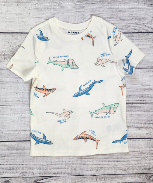 Shark-Print Crew-Neck Tee