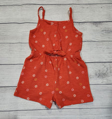 Flower Tie-Front Keyhole Cami Romper