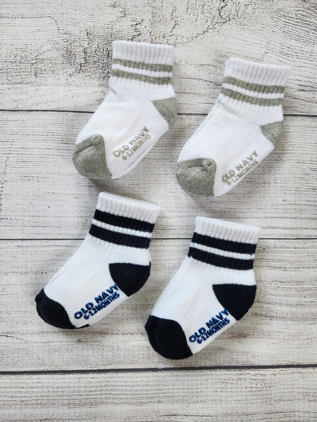 4-Pack Sporty Stripes Crew Socks