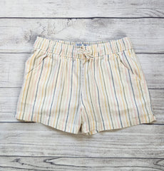 Striped Linen-Blend Drawstring Shorts
