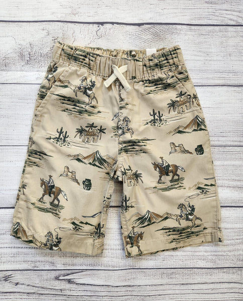 Printed Pull-On Jogger Shorts