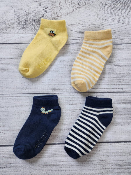 4-Pack Bee Ankle Socks