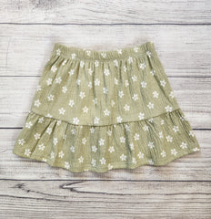 Floral Crinkle Jersey Skirt