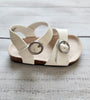 Faux-Leather Double-Buckle Sandals