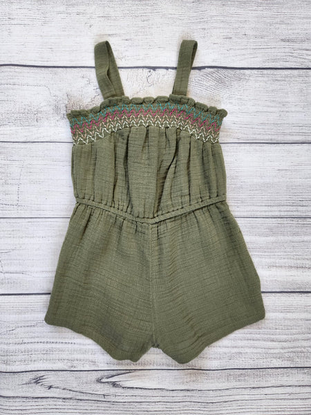 Sleeveless Smocked-Yoke Romper