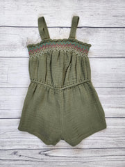 Sleeveless Smocked-Yoke Romper