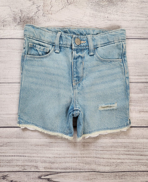 Ripped Lace-Cutoff Jean Shorts
