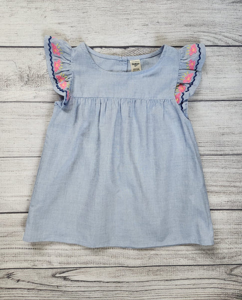 Chambray Flare Top