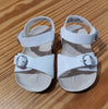 Faux-Leather Double-Buckle Sandals