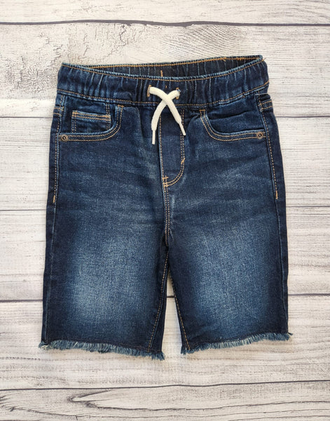 Functional-Drawstring Pull-On Jean Shorts