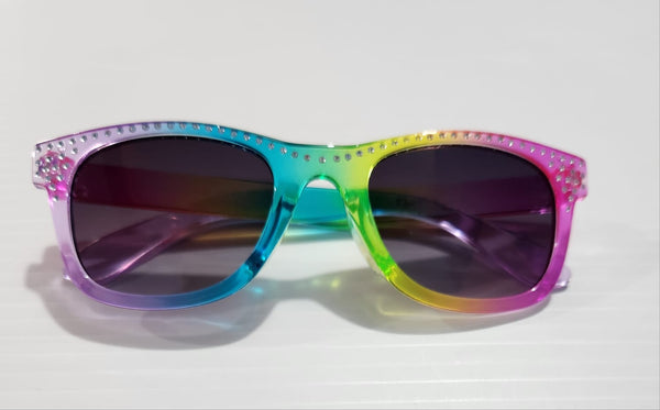 Rainbow Ombré Jeweled Traveler Sunglasses
