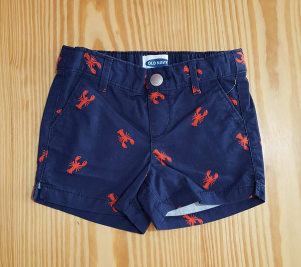 Lobster Print Twill Shorts