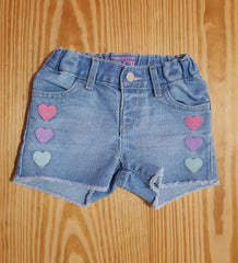 Heart Embroidered Denim Shorts