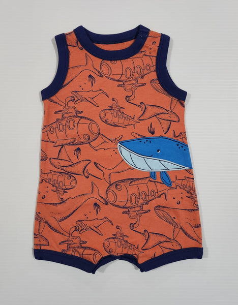 Whale Cotton Romper