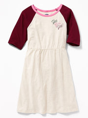 Raglan-Sleeve Fit & Flare Dress