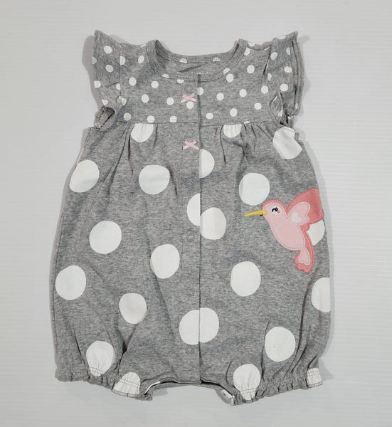 Polka Dots Bird Snap-Up Romper