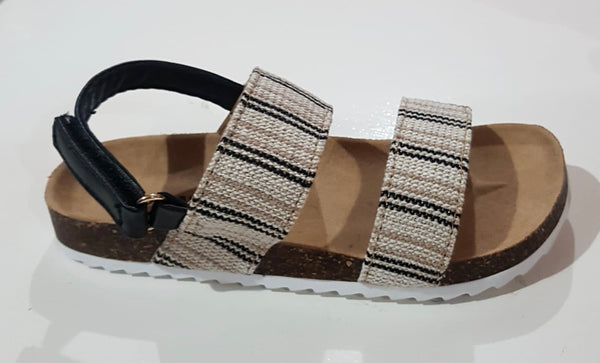 Textured-Stripe Molded Sandals