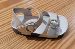 Faux-Leather Buckle Sandals