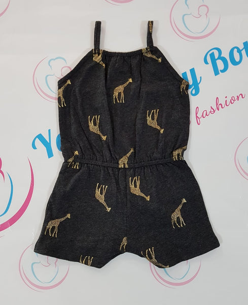Giraffe Print Jersey Romper