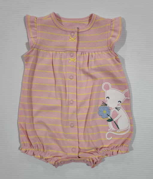 Stripe Mouse Snap-Up Romper