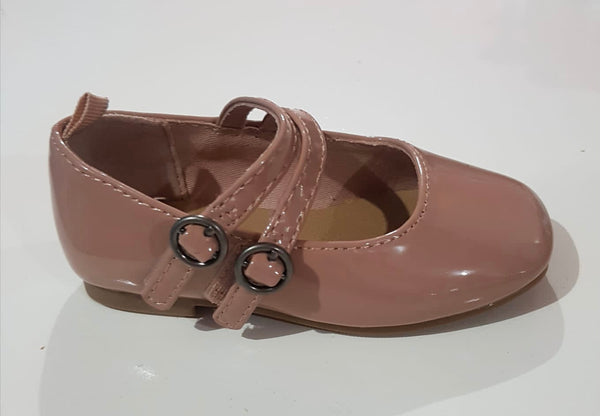 Double-Strap Patent Leather Ballet Flats