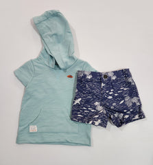 2-Piece Hooded Tee & Shorts Set