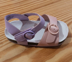 Faux-Leather Buckle Sandals