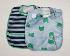 2-Pack Frog & Stripe Bib