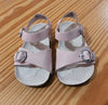 Faux-Leather Double-Buckle Sandals