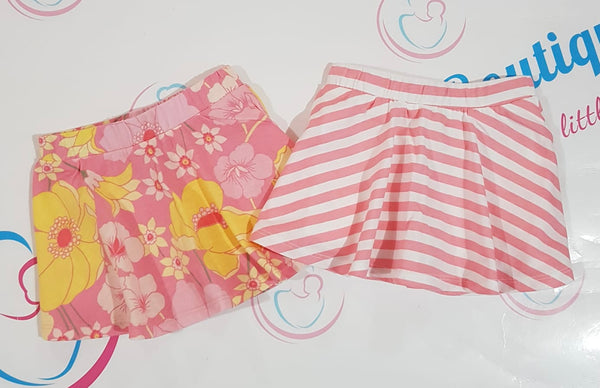 Floral Striped Skorts 2-Pack