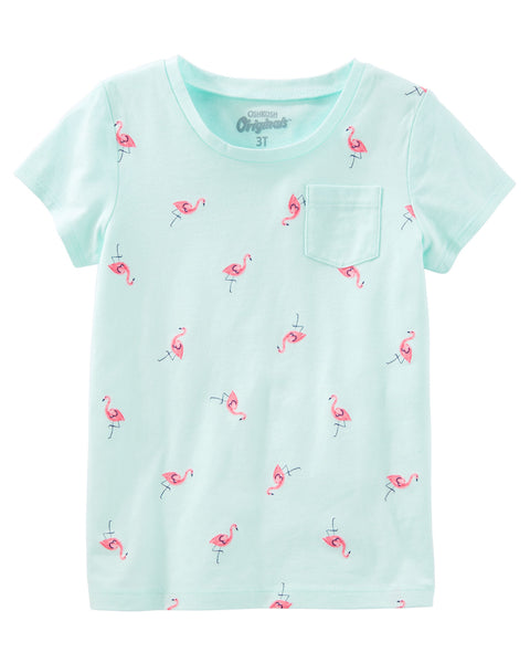 Flamingo Print Pocket Tee