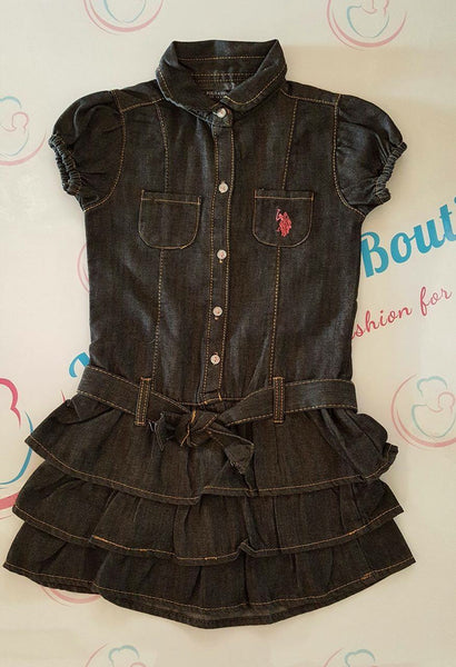 Denim Tiered Ruffle Dress