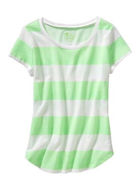 Striped Rounded-Hem Tee