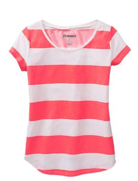 Striped Rounded-Hem Tee
